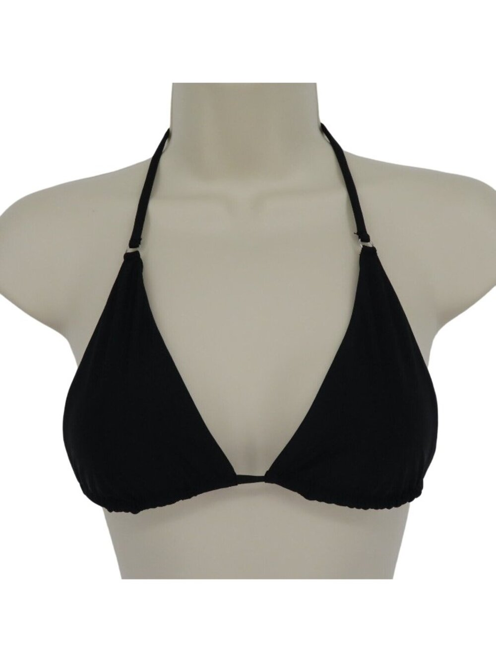 AYRA SWIM Womens Small Solid Black Triangle Bikini Top Unlined Swimwear Wireless